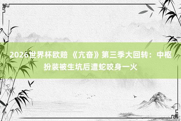 2026世界杯欧赔 《亢奋》第三季大回转:中枢扮装被生坑后遭蛇咬身一火