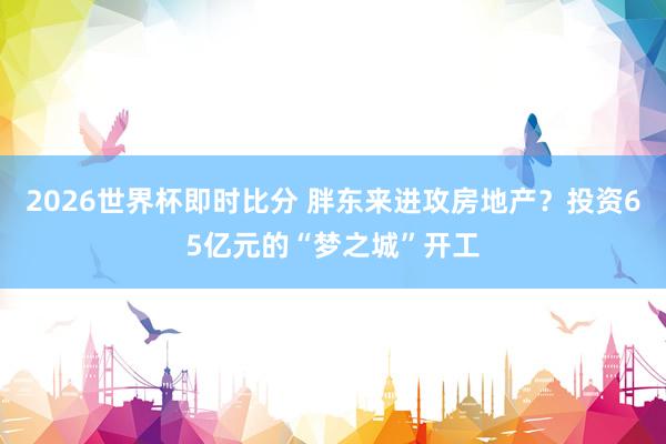 2026世界杯即时比分 胖东来进攻房地产?投资65亿元的“梦之城”开工