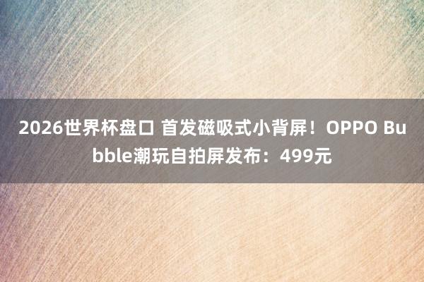 2026世界杯盘口 首发磁吸式小背屏!OPPO Bubble潮玩自拍屏发布:499元