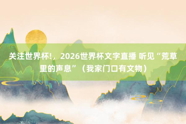 关注世界杯!,2026世界杯文字直播 听见“荒草里的声息”(我家门口有文物)