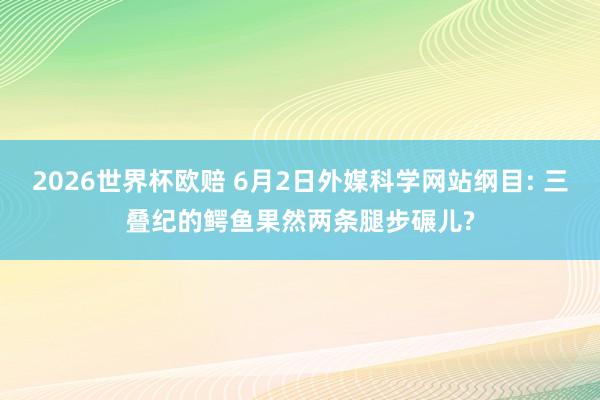 2026世界杯欧赔 6月2日外媒科学网站纲目: 三叠纪的鳄鱼果然两条腿步碾儿?