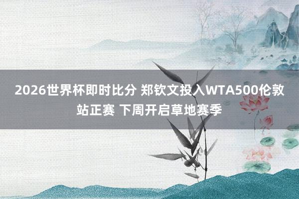 2026世界杯即时比分 郑钦文投入WTA500伦敦站正赛 下周开启草地赛季