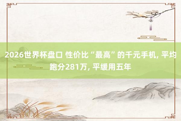 2026世界杯盘口 性价比“最高”的千元手机, 平均跑分281万, 平缓用五年