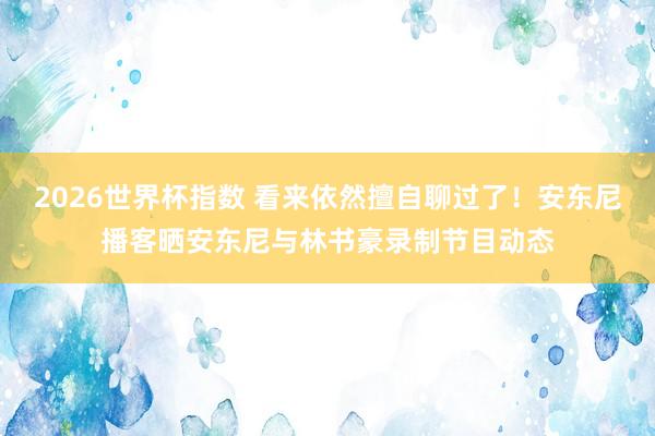 2026世界杯指数 看来依然擅自聊过了!安东尼播客晒安东尼与林书豪录制节目动态