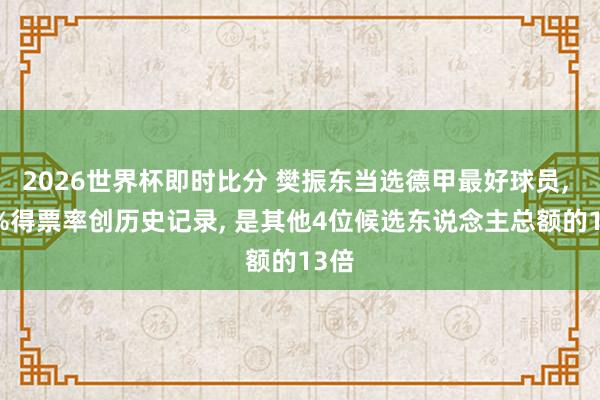 2026世界杯即时比分 樊振东当选德甲最好球员, 94%得票率创历史记录, 是其他4位候选东说念主总额的13倍
