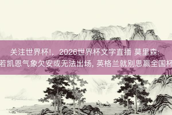 关注世界杯!,2026世界杯文字直播 莫里森: 若凯恩气象欠安或无法出场, 英格兰就别思赢全国杯